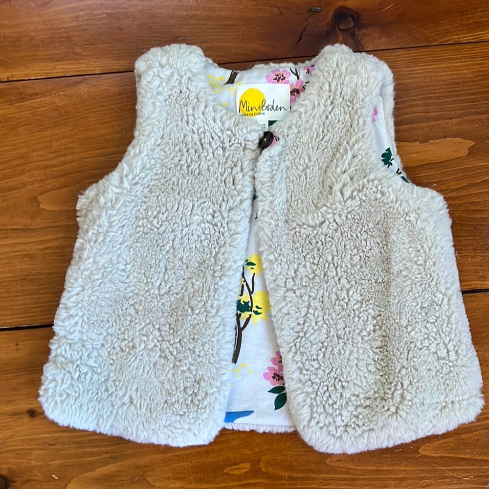 Boden faux fur vest for girls